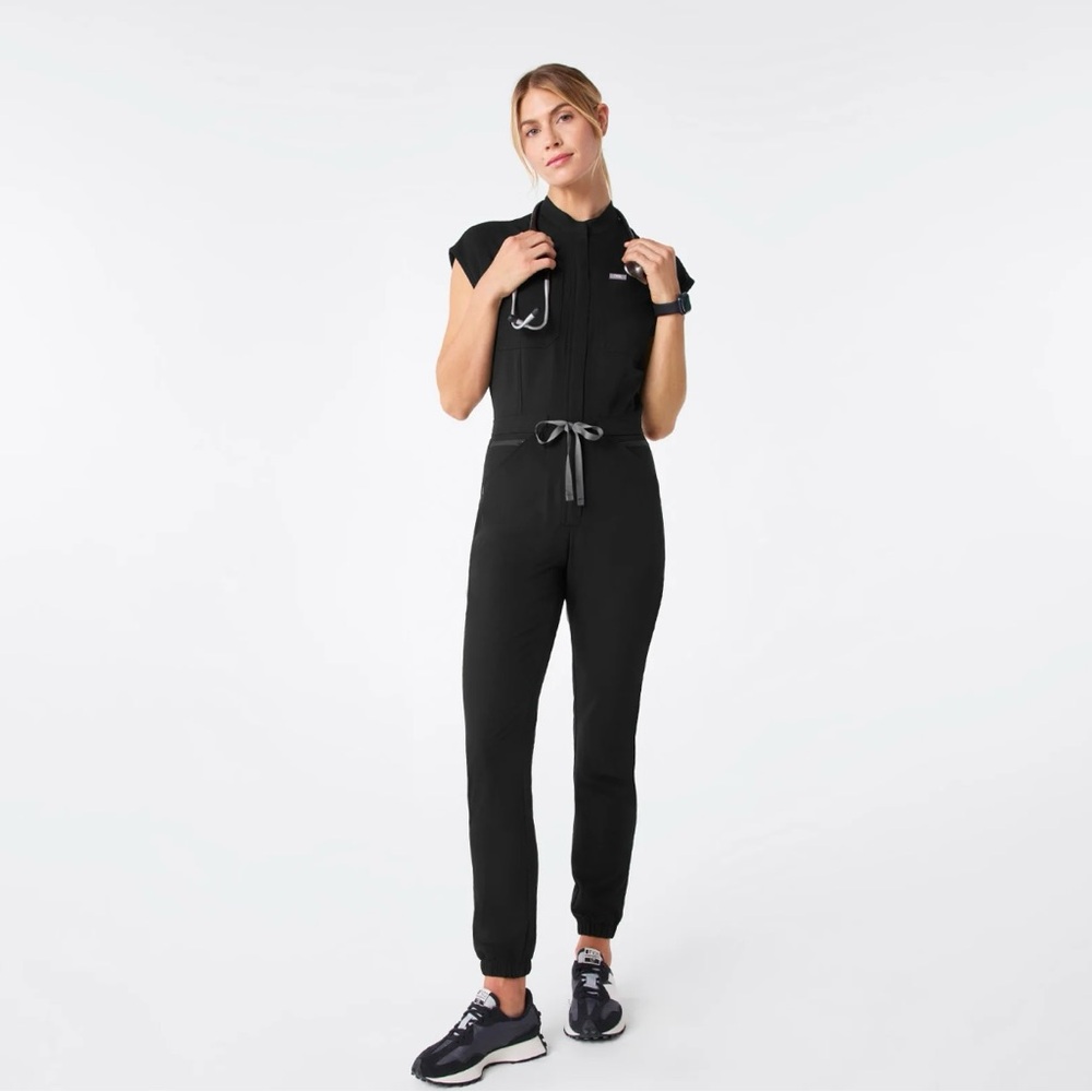 FIGS Women's Rafaela Cargo ScrubJumpsuit™ - Black